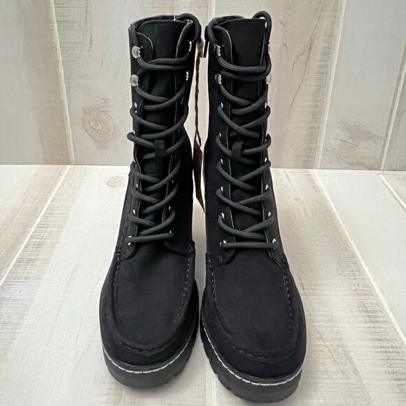 NWT Cool Planet Steve Madden Marsh Boots Black Wmn’s Sz 11 Sustainable Lug Sole - Picture 8 of 15